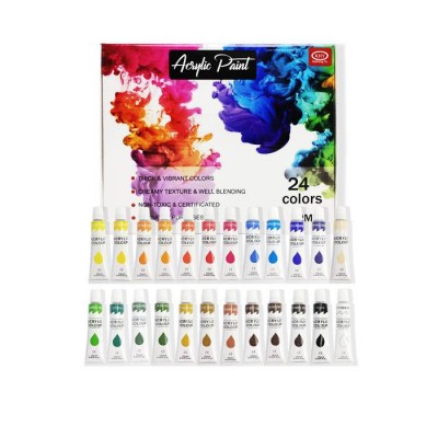 Art Supplies 24 Colors 12ml Oil Based Acrylic Paint Bulk