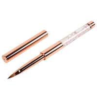 Wholesale Rose Gold Metal Handle Acrylic Kolinsky Pure Nail Brush With Glitter Liquid Oil