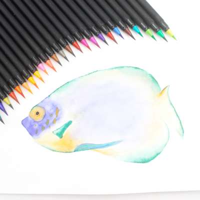 Promotional Gift Soft Flexible Tips Colorful Art Real Brush Pen Set Watercolor