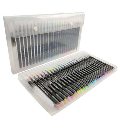 Art Supply Custom Logo 20/24/36/48 Colors Blending Watercolor Real Brush Mop Marker Pen Set Watercolor Brush Pens