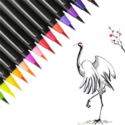 100 Colors Custom Logo Promotional Watercolor Brush Pen Calligraphy Crystal Paint Water Brush Pen